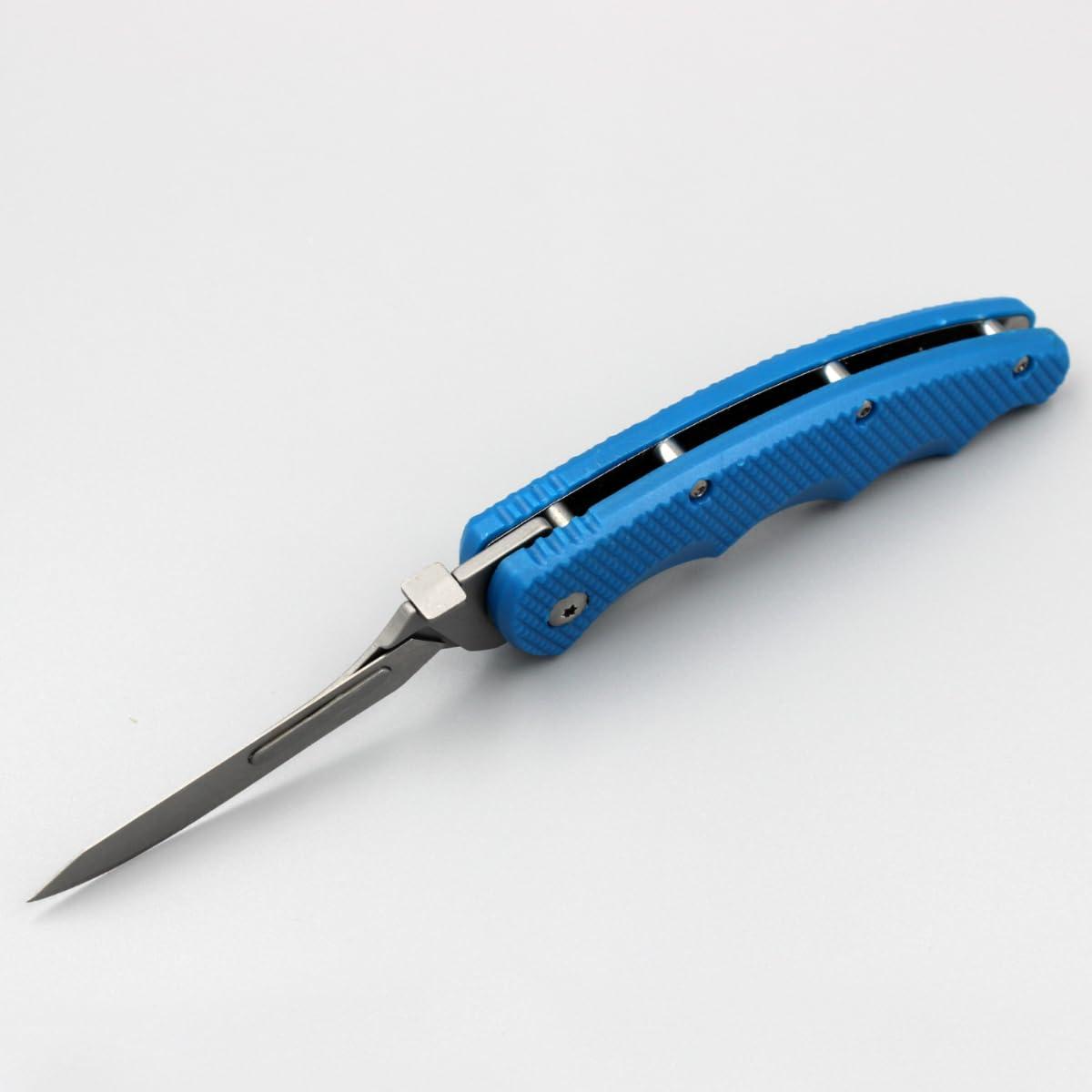 Wiebe Arctic Fox Skinning Knife - Replaceable Blade Hunting Knife with 24 "Wicked Sharp Blades, Ergonomic Non-Slip Polymer Handle & Nylon Sheath – Precision Skinning for Fox, Mink, Muskrat & Caping - Image 2