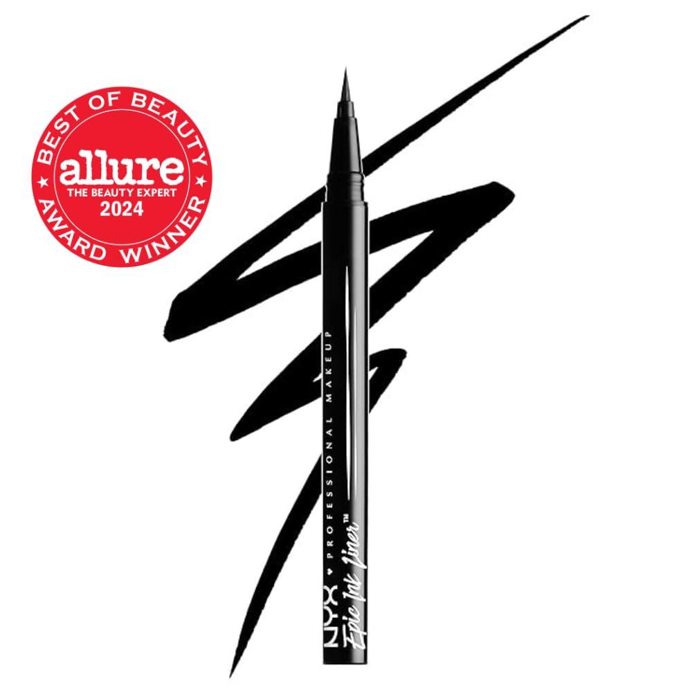 NYX PROFESSIONAL MAKEUP Epic Ink Liner, Waterproof Liquid Eyeliner - Black, Vegan Formula - Image 2