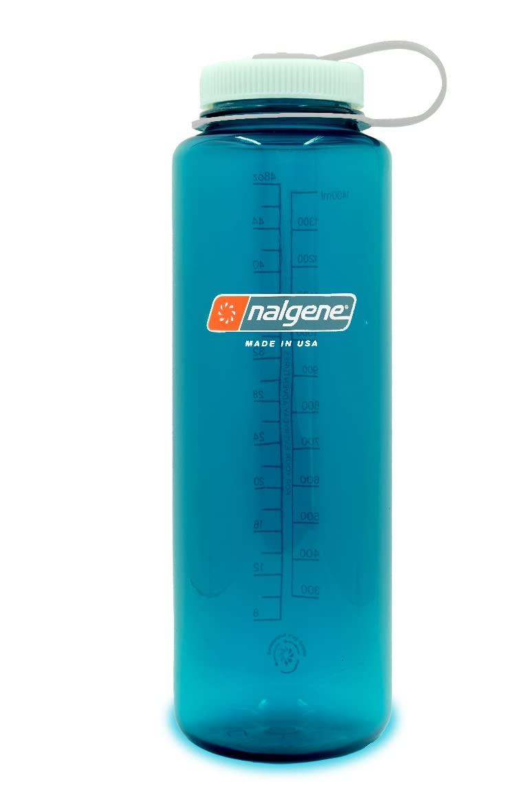 Nalgene Sustain Tritan BPA-Free Water Bottle Made with Material Derived from 50% Plastic Waste (using ISCC certified mass balance), 48 OZ, Wide Mouth, Trout