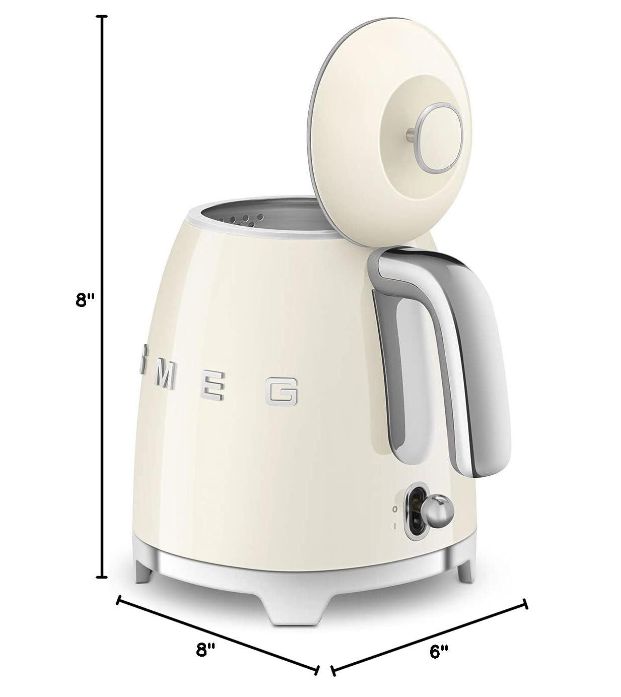 SMEG Mini 50's Retro Style 3 Cup Electric Kettle with Double Wall Anti Slip Base and Water Level Indicator (Cream) - Image 2