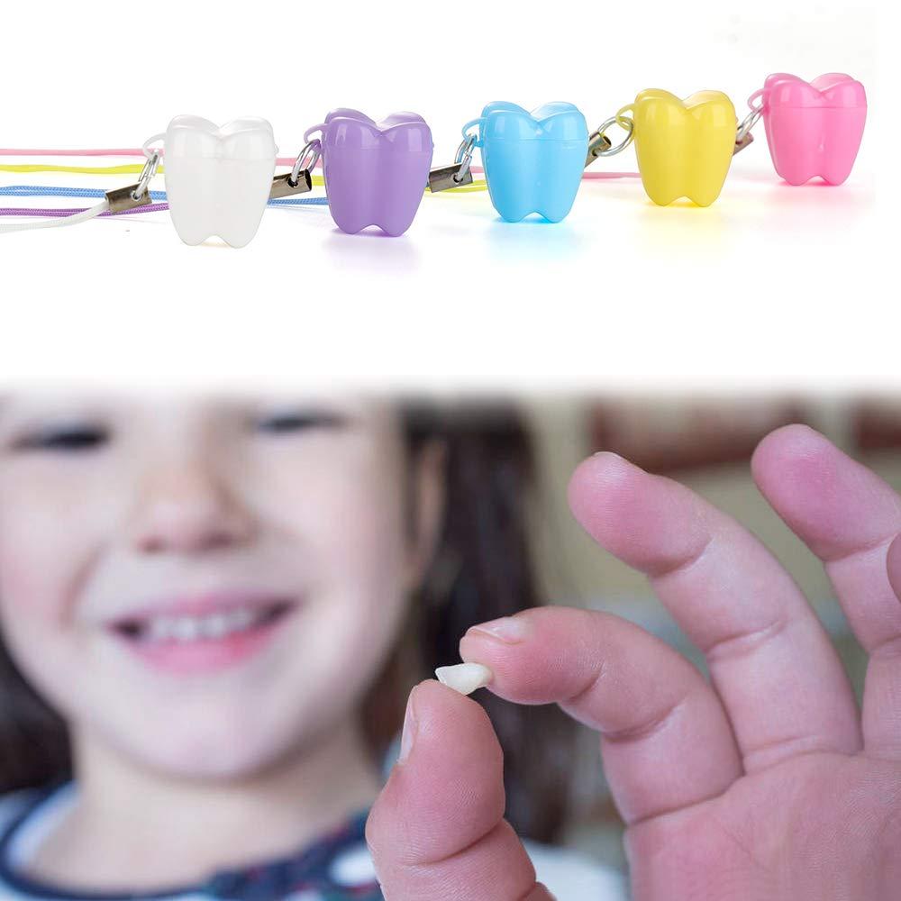 Runing Pet 50 Pcs Teeth Storage Box,Lost Teeth Saver Necklace Milk Teeth Storage Box Necklace Lovely Baby Milk Tooth Fairy Save Box Child Teeth Keepsake Holder Children Teeth Save Box - Image 7