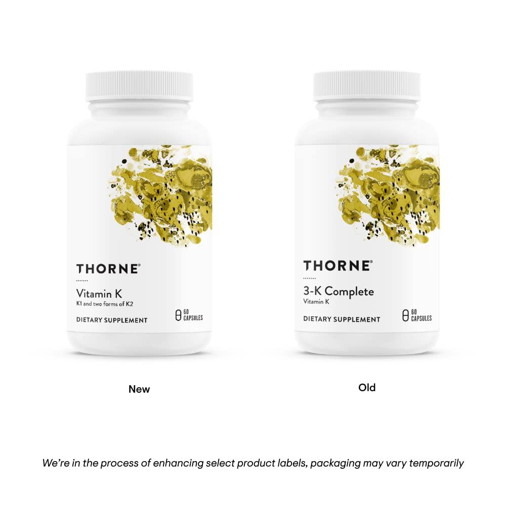 THORNE Vitamin K (Formerly 3-K Complete) - Vitamins K1 and K2 (as MK-4 and MK-7) - Supports Strong Bones* - 60 Capsules - Image 4