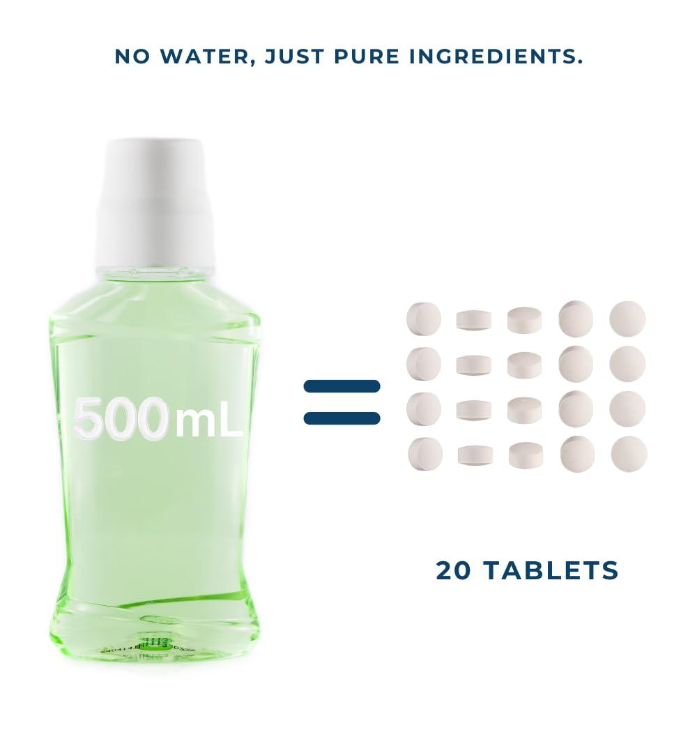 Tidalove Mouthwash Tablets - Alcohol-Free, Eco-Friendly, Travel-Friendly, with Nano-HA & Green Tea for Fresh Breath and Enamel Protection - 124 Tablets (Tin) - Image 8