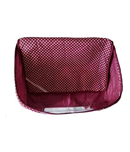 Fashion Bizz Maroon Large Quilted Printed Saree Cover Bag Set of 5 Pcs - Image 3
