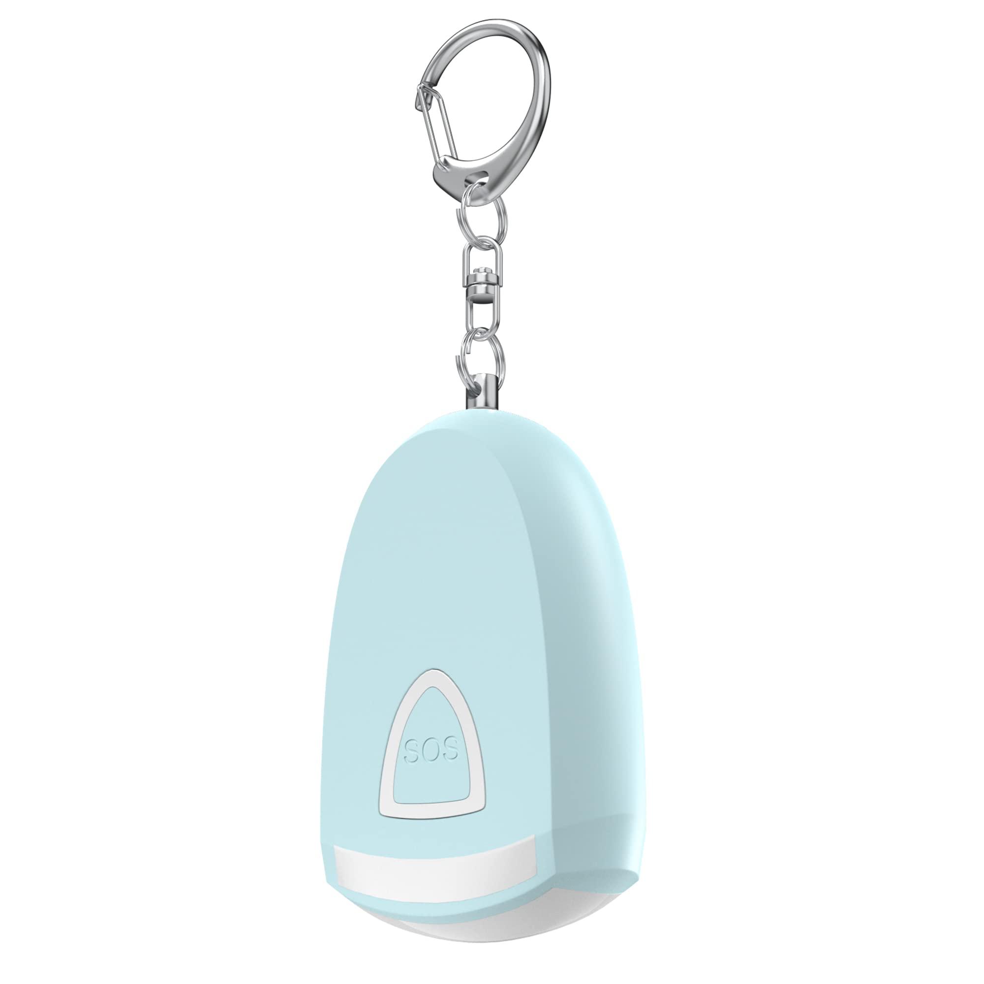 ANKOSHUN Rechargeable Personal Alarm - Siren Alarm, Flash Light, 130 dB, Self Keychain, Birthday Gifts for Women, Daughter, College Student, Girl, Teen, Kids (Aqua)