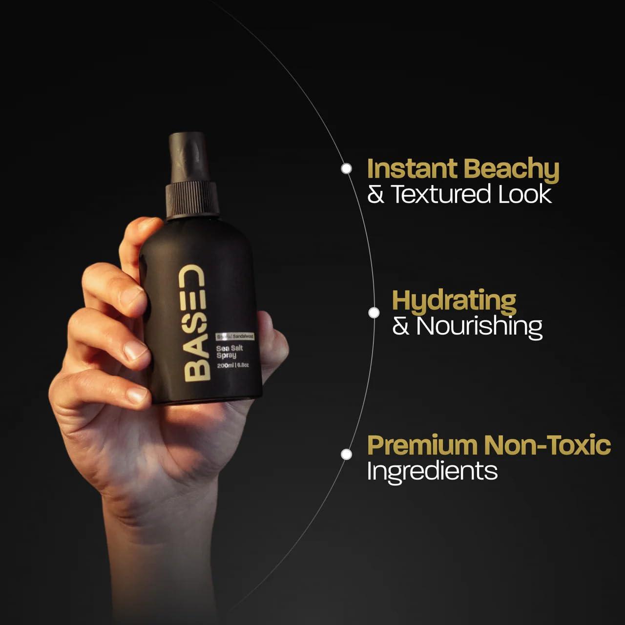 BASED Sea Salt Spray, Natural Finish Sea Salt Spray for Hair, Volumizes & Texturizes, Beachy Hair Spray for Men, Lightweight & Non-Greasy, Paraben, Sulfate, Phthalate Free, 6 oz - Image 4