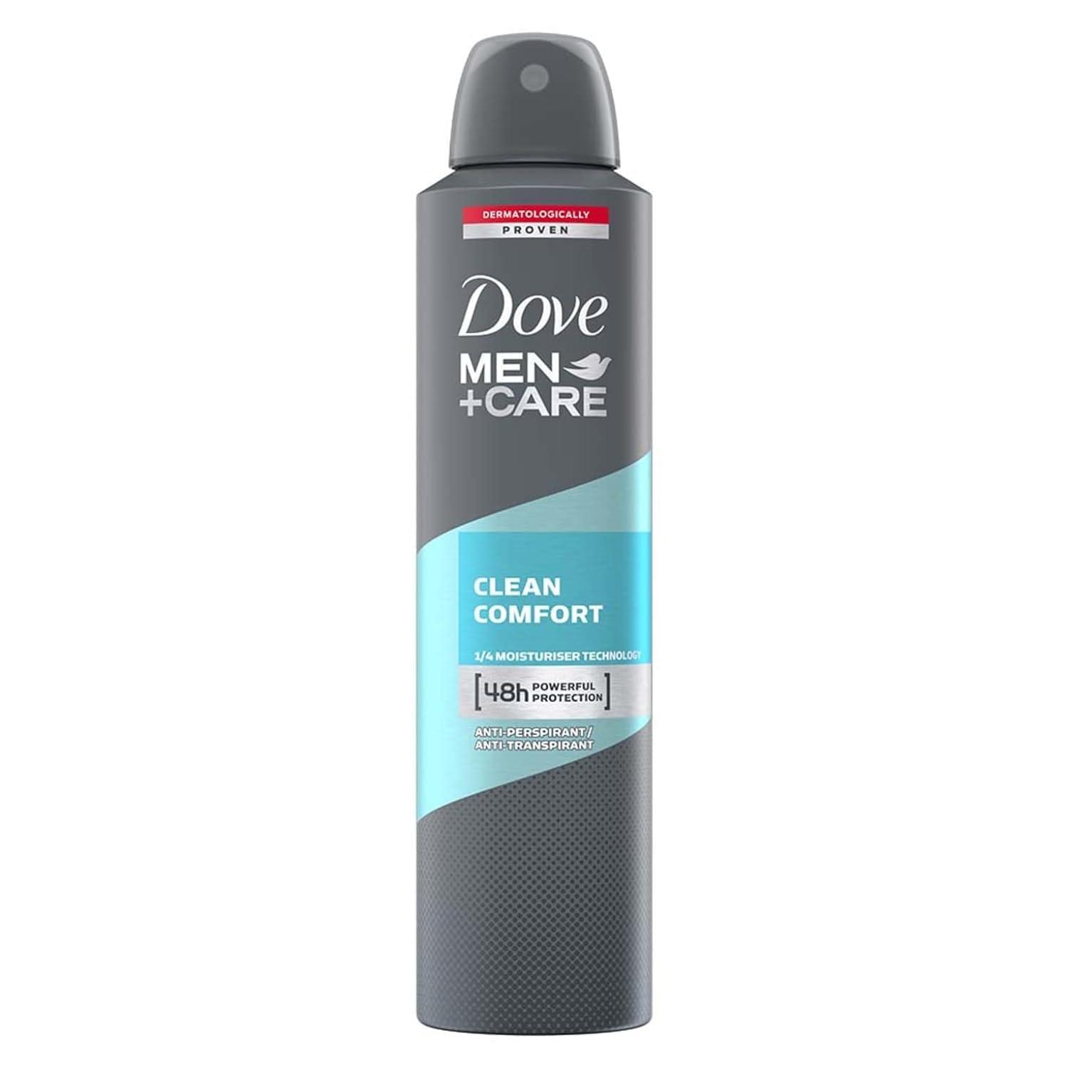 Dove Men+Care Antiperspirant Dry Spray Deodorant for Men Clean Comfort 48 Hour Sweat and Body Odor Protection 3.8 oz 3 Count - Image 2