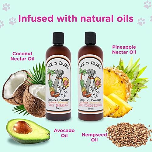 Jax n Daisy Tropical Pawadise Coconut Pineapple Dog Conditioner- Dog's Skin & Coat Conditioner for Grooming & Cleaning, Dog Bath Supplies with Light Tropical Scent of Coconut & Pineapple. - Image 6