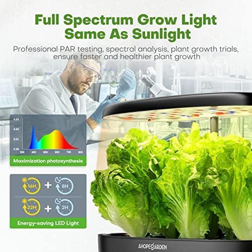 Ahopegarden Indoor Garden Hydroponics Growing System: 12 Pods Plant Germination Kit Garden Kit Growth Lamp Countertop with LED Grow Light Hydrophonic Planter Grower Harvest Vegetable Lettuce - Image 3