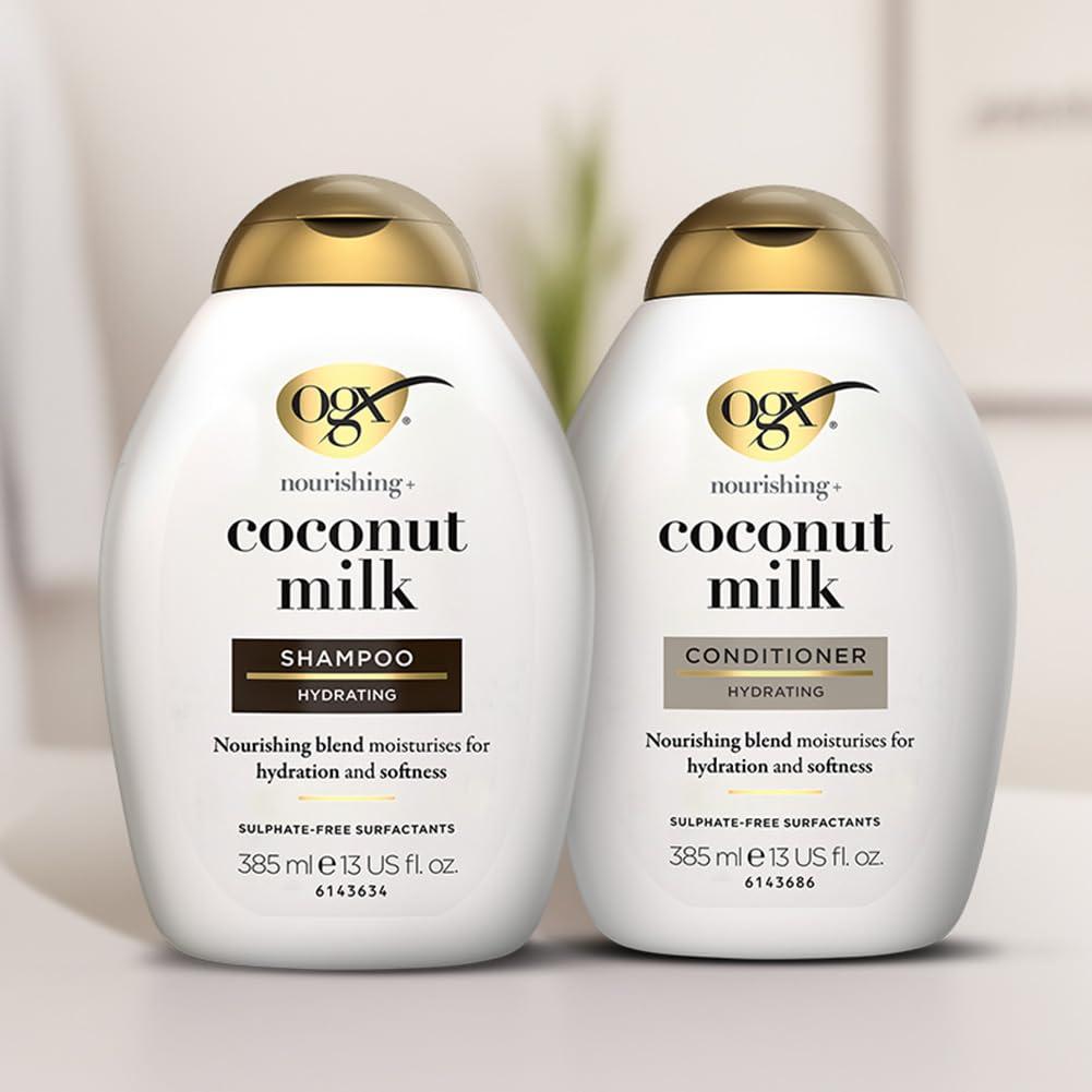OGX Nourishing + Coconut Milk Moisturizing Shampoo, Hydrating & Restoring Shampoo Moisturizes for Soft Hair After the First Use, Paraben-Free, Sulfate-Free Surfactants, 13 fl. oz - Image 11