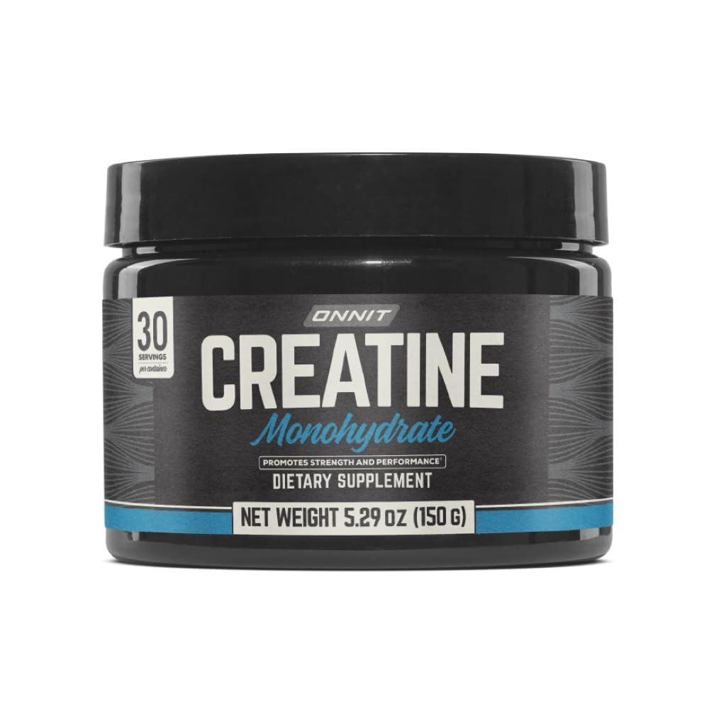 ONNIT Creatine Monohydrate Powder, Creatine Powder Supplement That Promotes Strength and Power, 30 Servings per Tub, 5.29 oz