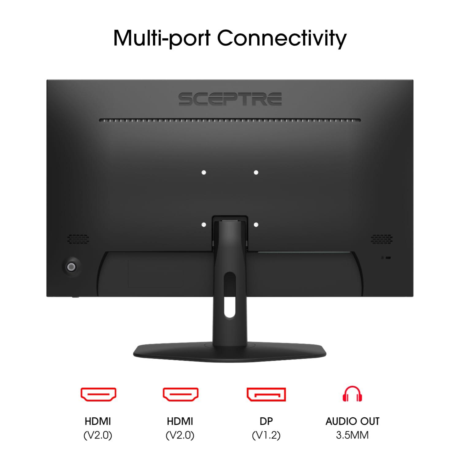Sceptre E275W-FW100T 27-inch Gaming Monitor, 100Hz, Frameless, DisplayPort, HDMI x2, AMD FreeSync, Build-in Speakers, Eye Care, Machine Black, New, 1ms, 100% sRGB, 2024 - Image 4