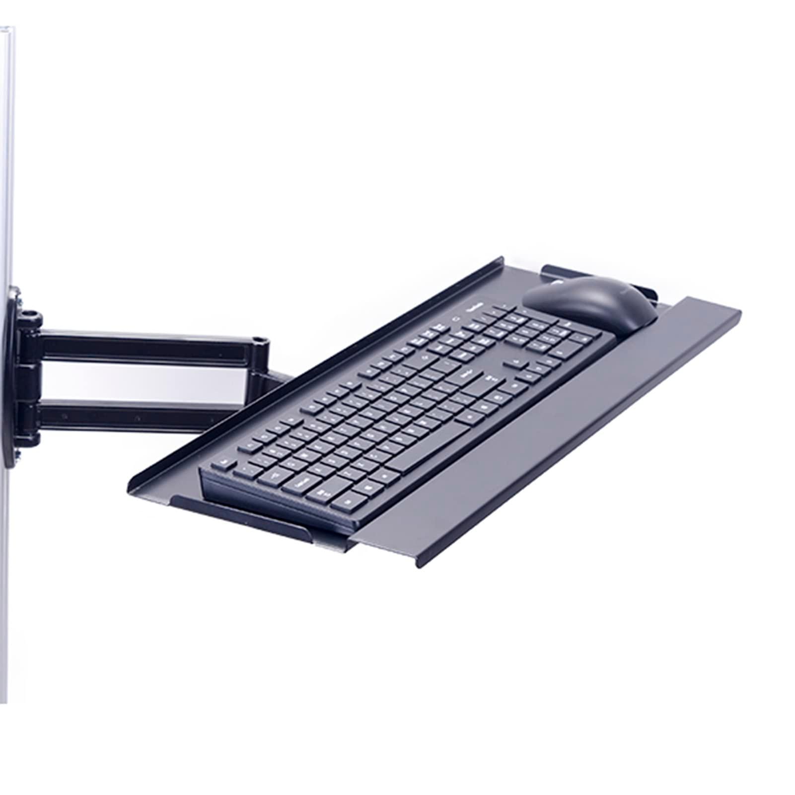 XINGAKA Wall Mount Keyboard Arm, Keyboard/Mouse Arm Mount Tray, Turn Around 360°, Turn Left and Right 180° Keyboard Platform - Wall Mountable