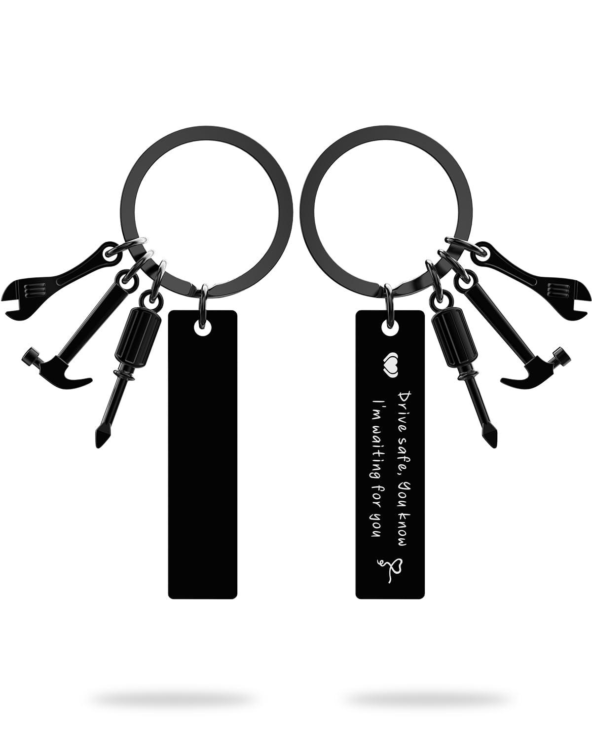 iXular Christmas Stocking Stuffers For Men, Drive Safe Keychain for Boyfriend Husband Brothers,Gifts for Men Him Dad - Image 3