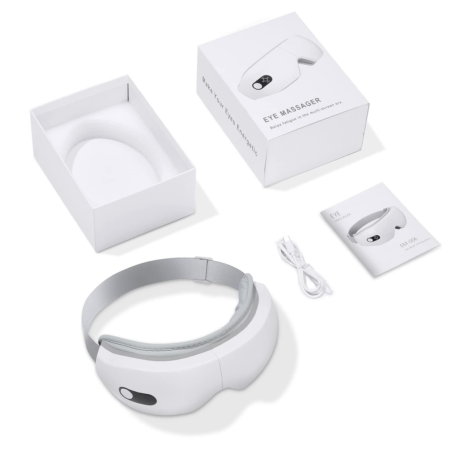 NOWWISH Eye Massager with Heat - Smart Mask for Relax Eye, Fathers Day, Birthday Gifts for Women and Men Mom Dad Wife - White - Image 7