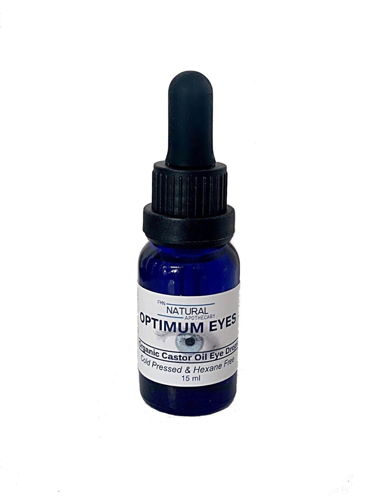 Elite FMN Natural Organic Castor Oil Eye Drops Soothing Moisturizing Eye Care for Dry Eyes Irritation and Redness 100% Pure Cold-Pressed Hexane-Free Gentle and Safe for Daily Use