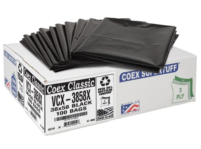 Aluf Plastics 55-60 Gallon Trash Bags - 1.5 MIL (eq) Black Heavy Duty Trash Can Liners - 38" x 58" - Pack of 100 - For Contractor, Industrial, Commercial, & Outdoor - Image 5