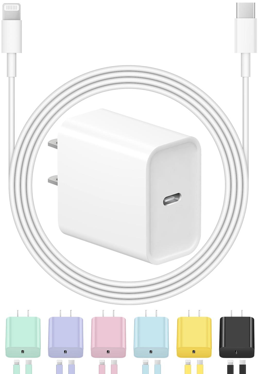 iPhone Charger Fast Charging USB C Charger Block Type C Chargers Fast Charging 20W PD Wall Chargers with 6FT Cord for iPhone 14/14 Pro Max/13/13 Max/12/12 Pro Max/iPad - Image 1