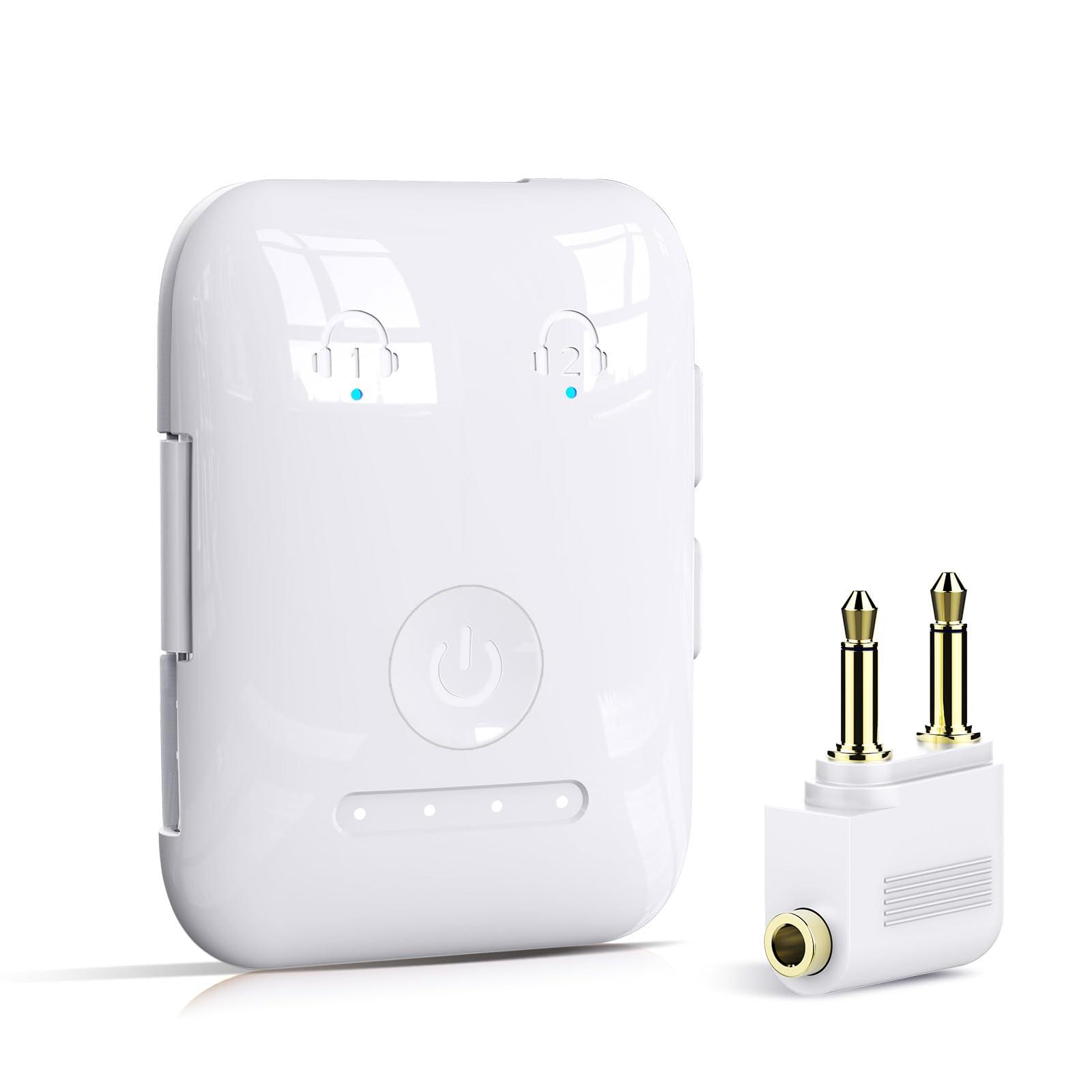Premium Bluetooth 5.4 Transmitter, Airplane Wireless Adapter, Supports 2 AirPods/Headphones, Bluetooth Transmitter for TV, Airplane, Gym, with aptX Adaptive & Low Latency