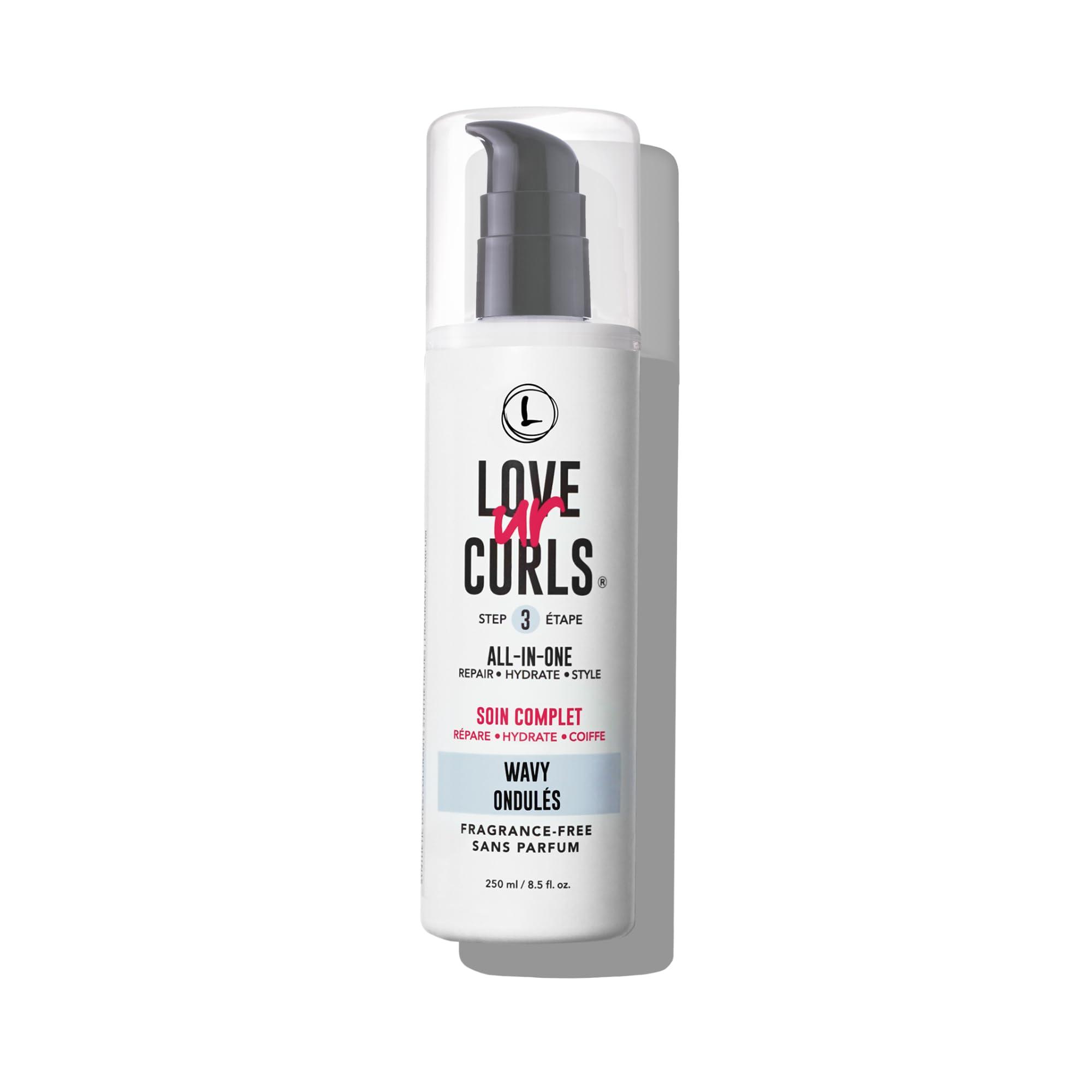 Love Ur Curls Fragrance Free All in One Curl Cream Styler for Wavy Textured Hair, Repair, Define, Hydrate & Style with Shea Butter, 250mL - Image 1