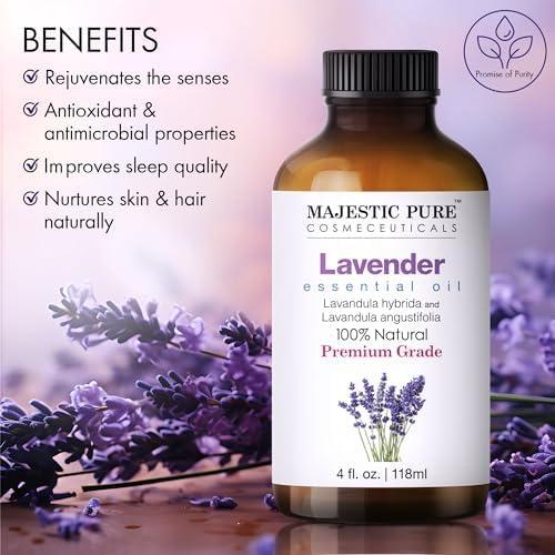 Majestic Pure Lavender Essential Oil with Glass Dropper - Huge 4 Fl Oz - 100% Pure and Natural Lavender Oil - Premium Grade Essential Oils for Diffuser, Aromatherapy, Soap and Candle Making - Image 4