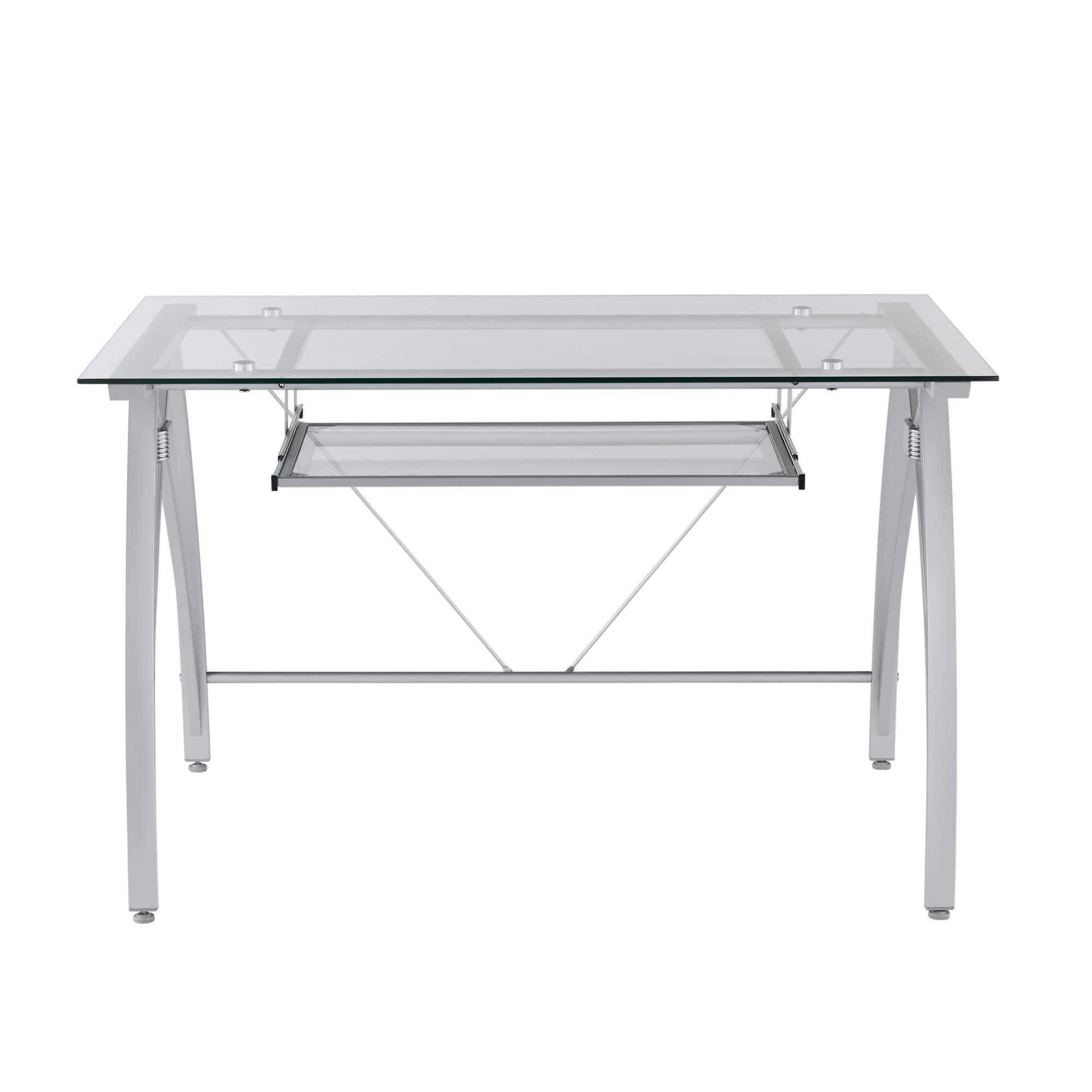 Realspace® Vista 48"W Glass Computer Desk, Silver - Image 7