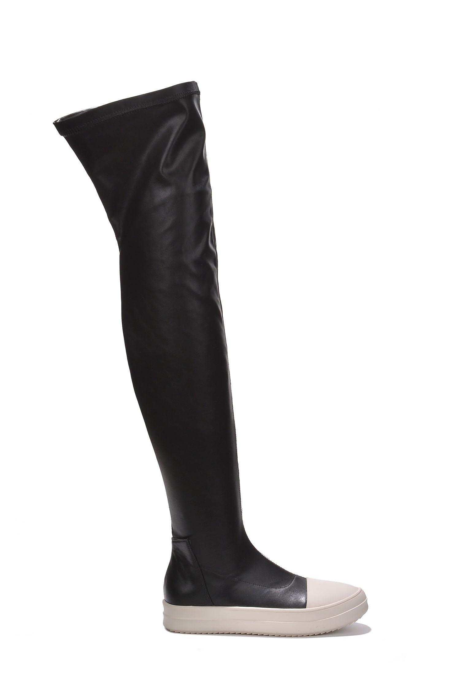 Cape Robbin Women Lug Sole Over the Knee Thigh high Round Toe Flat boots