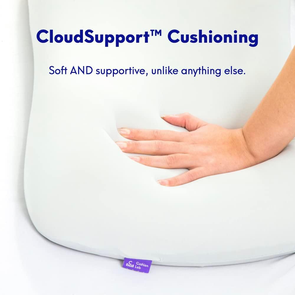 C CUSHION LAB Deep Sleep Pillow, Patented Ergonomic Contour Design for Side & Back Sleepers, Orthopedic Cervical Shape Gently Cradles Head & Provides Neck Support & Shoulder Pain Relief - Calm Grey - Image 7