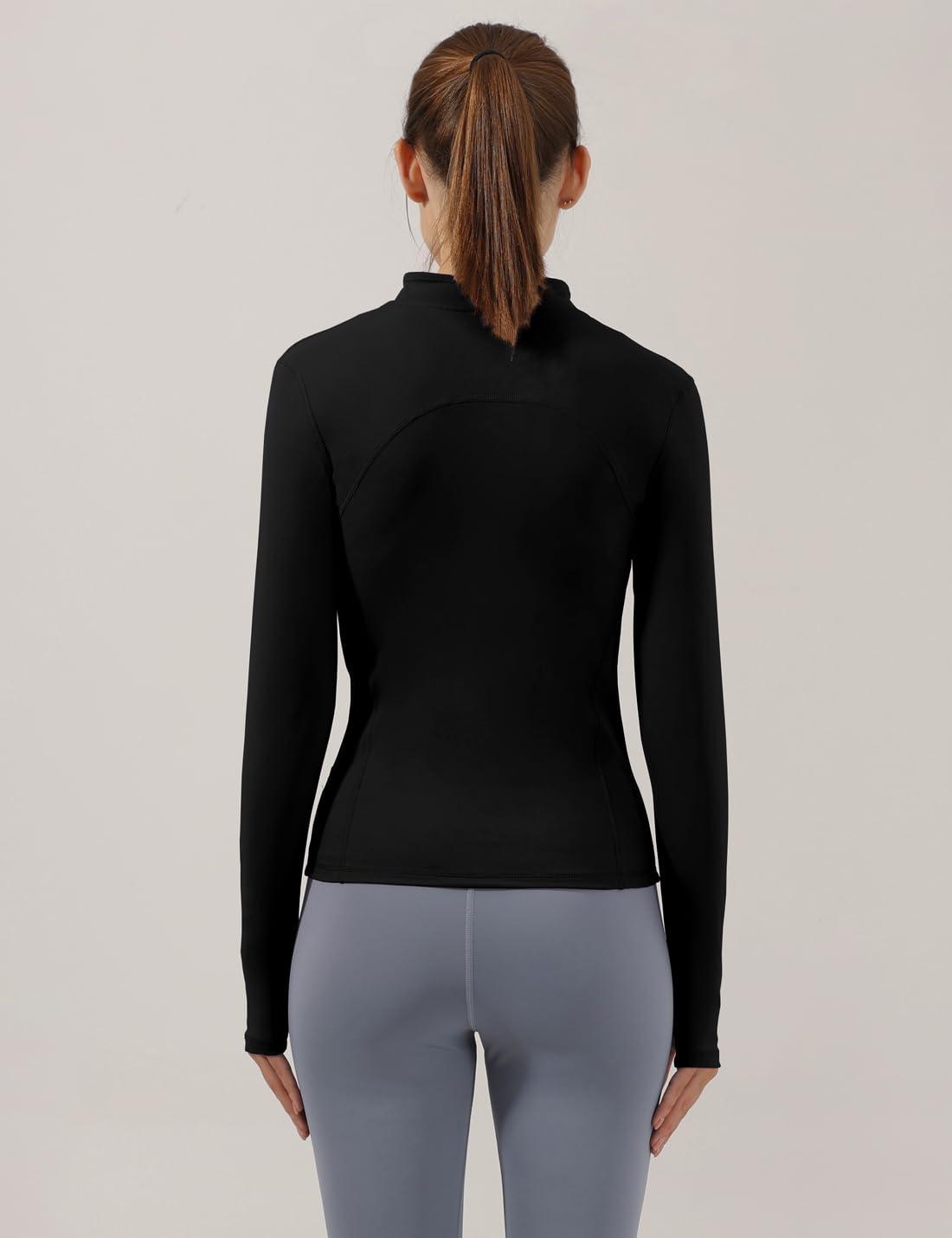 Locachy Women's Slim Fit Full Zip Athletic Running Sports Workout Jacket with Thumb Holes - Image 3