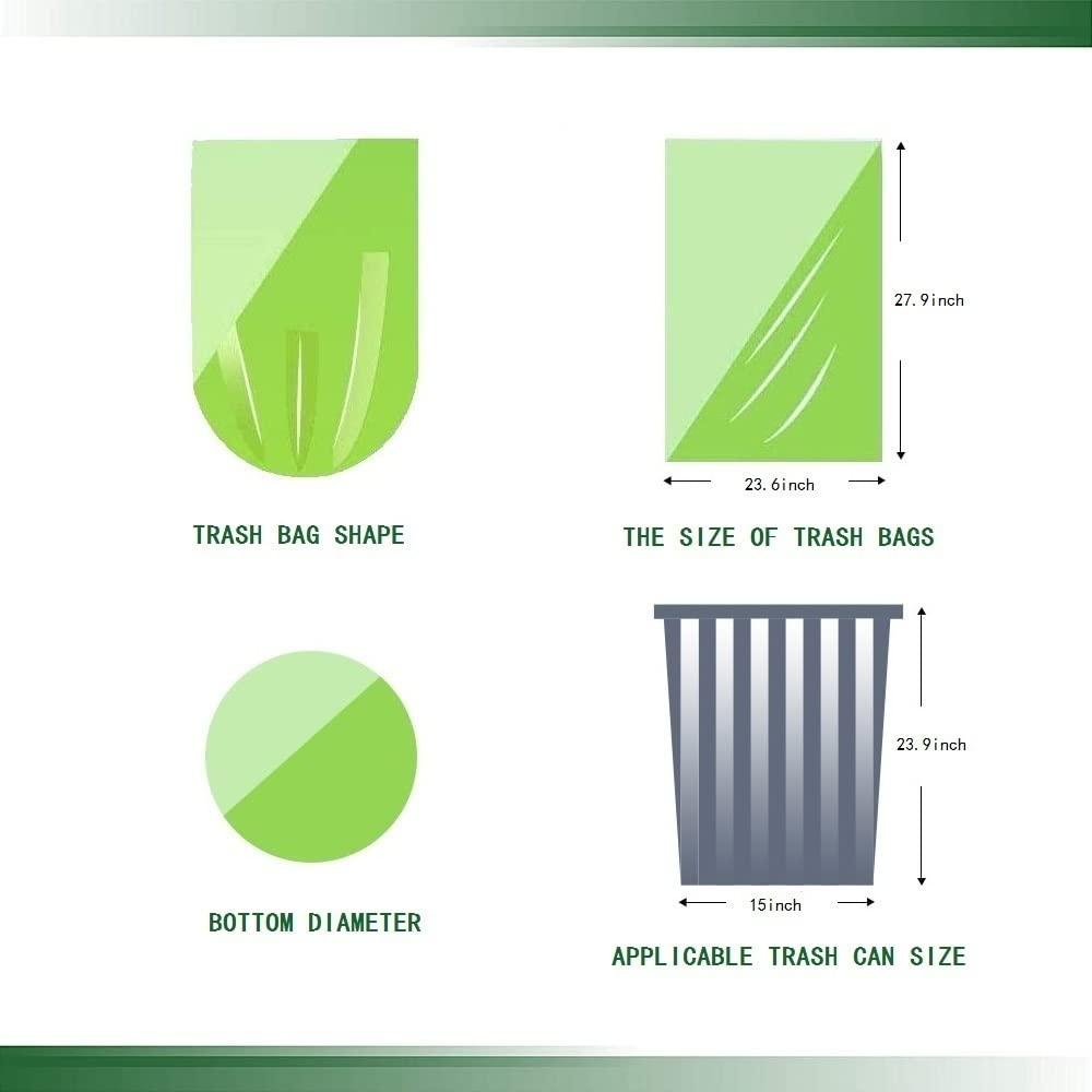 iDemaya Medium Compostable Trash Bags, Biodegradable 8 Gallon Garbage Bags, Recycling Degradable Unscented Rubbish Bags for Kitchen Bathroom Office Car Pet Wastebasket (Green) - Image 5