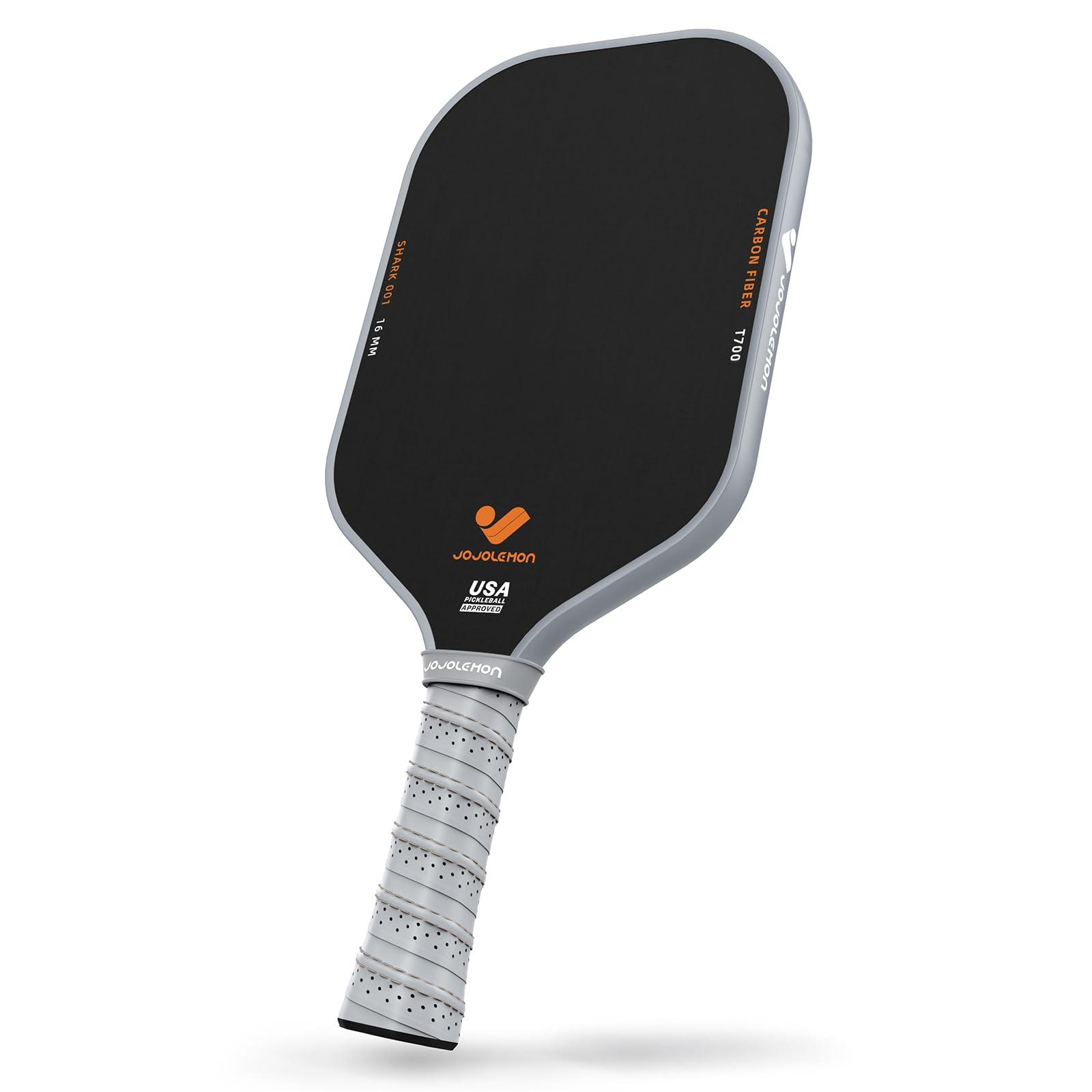 JOJOLEMON Pickleball Paddles, Carbon Fiber Pickleball Paddle with a 16mm Shark Power Polymer Core, The Pickleball Rackets Designed for Ultimate Spin & Consistency