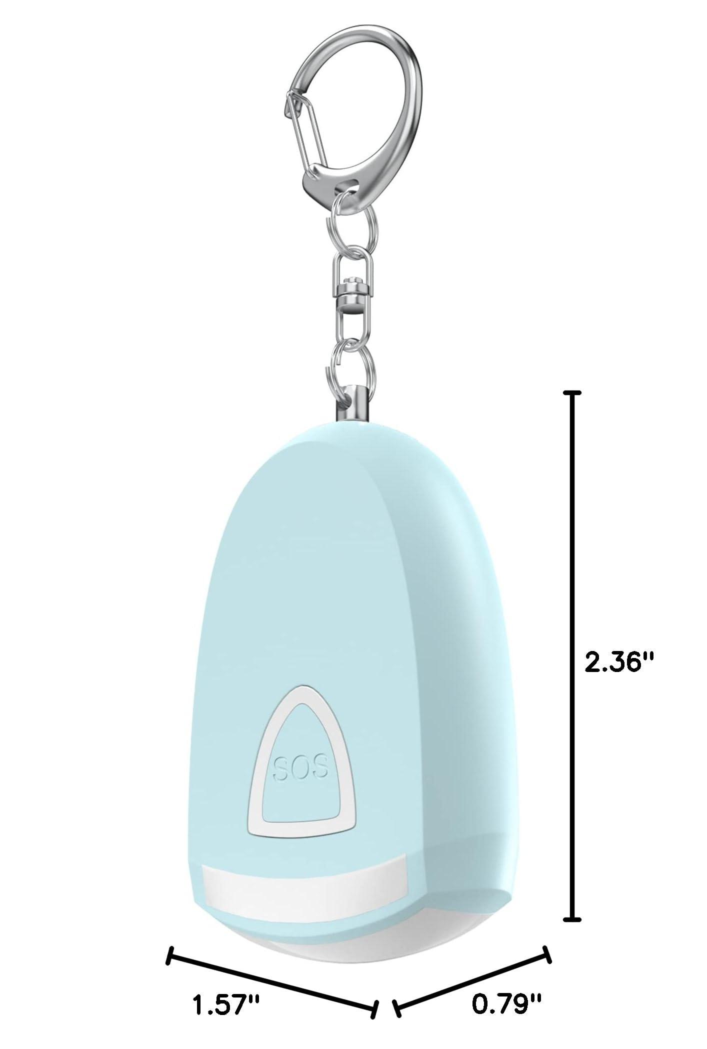 ANKOSHUN Rechargeable Personal Alarm - Siren Alarm, Flash Light, 130 dB, Self Keychain, Birthday Gifts for Women, Daughter, College Student, Girl, Teen, Kids (Aqua) - Image 2