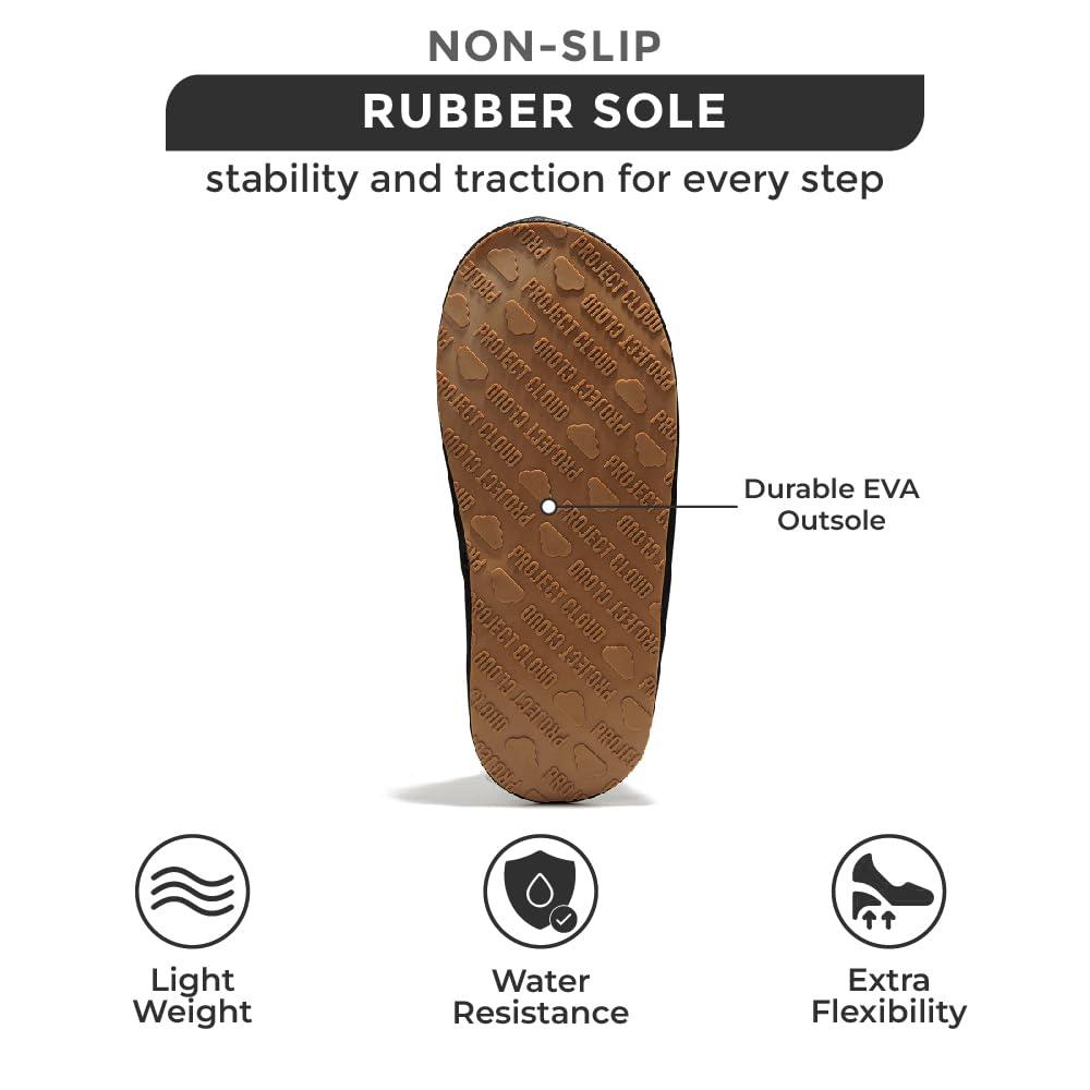 Project Cloud Genuine Sheepskin Upper Mens Slippers - Memory Foam Scuff House Slippers and Non-Slip Comfortable Fall Men Footwear (Colin) - Image 4