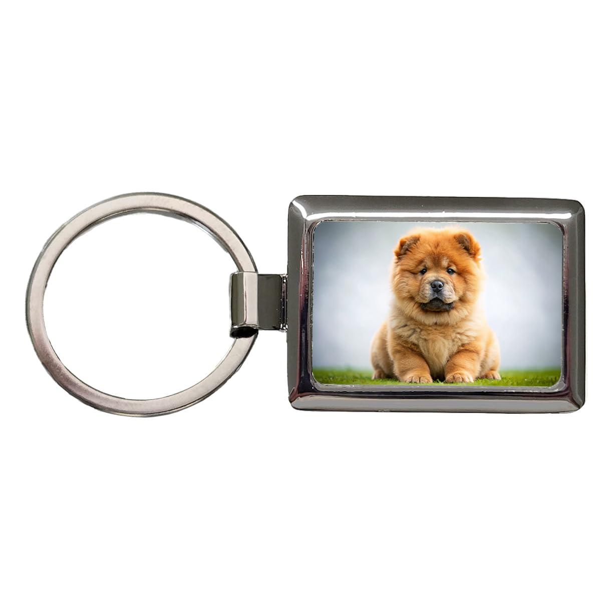 Blooza Blooza Chow Chow Dog Puppy Photo Rectangle Metal Keychain