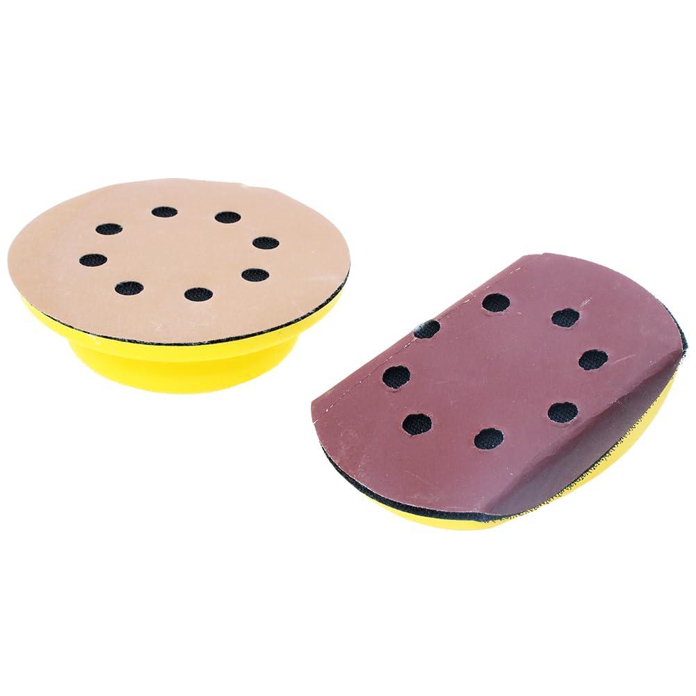 AUTOTOOLHOME Sanding Blocks 5 Inch Hook and Loop Sanding Block 2 PCS Round and Mouse Hand Sanding Block for Wood Furniture Restoration Home Arts and Crafts - Image 2