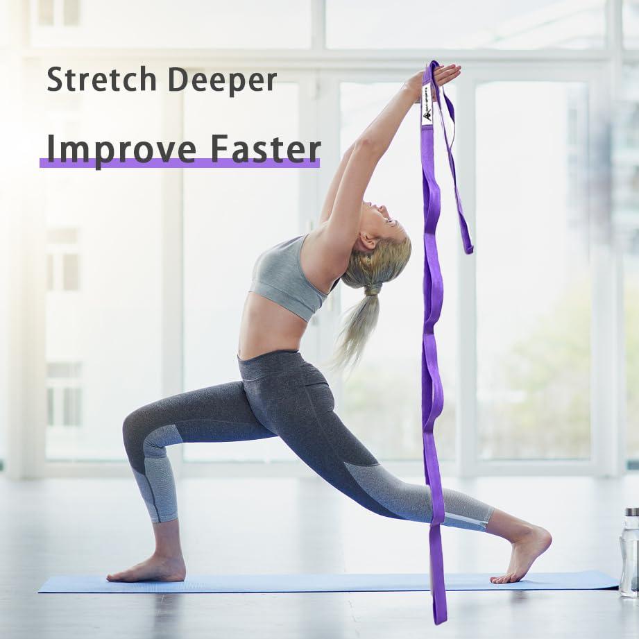 Stretching Strap Yoga Strap with Loops, Stretch Straps for Physical Therapy, Non-Elastic Exercise Strap for Pilates, Dance and Gymnastics with Workout Guide - Image 6