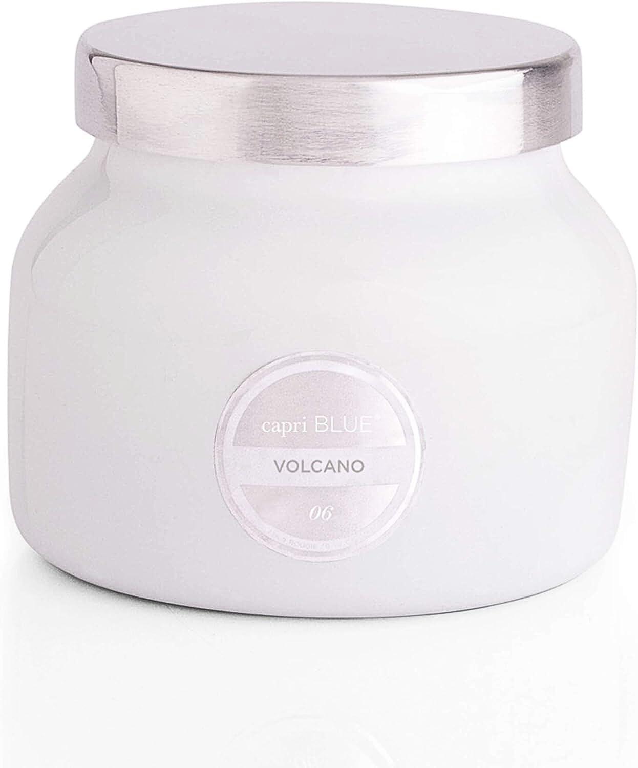 Capri Blue Volcano Scented Candles - Luxury Glass Jar Candles for Home Scented with Tropical Fruit & Sugared Citrus - Soy Wax Blend - Capri Blue Volcano - White Color (8 oz)