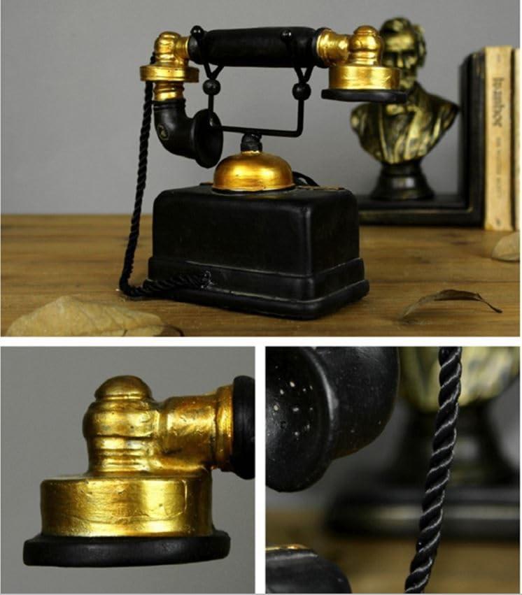 7 inch Creative Retro Telephones European Resin Rotary Dialing Telephone Decoration Cafe Bar Window Decorative Home Decoration Props (L: 7 1/4 inch X W: 3 1/8 inch X H: 6 1/4 inch) - Image 5