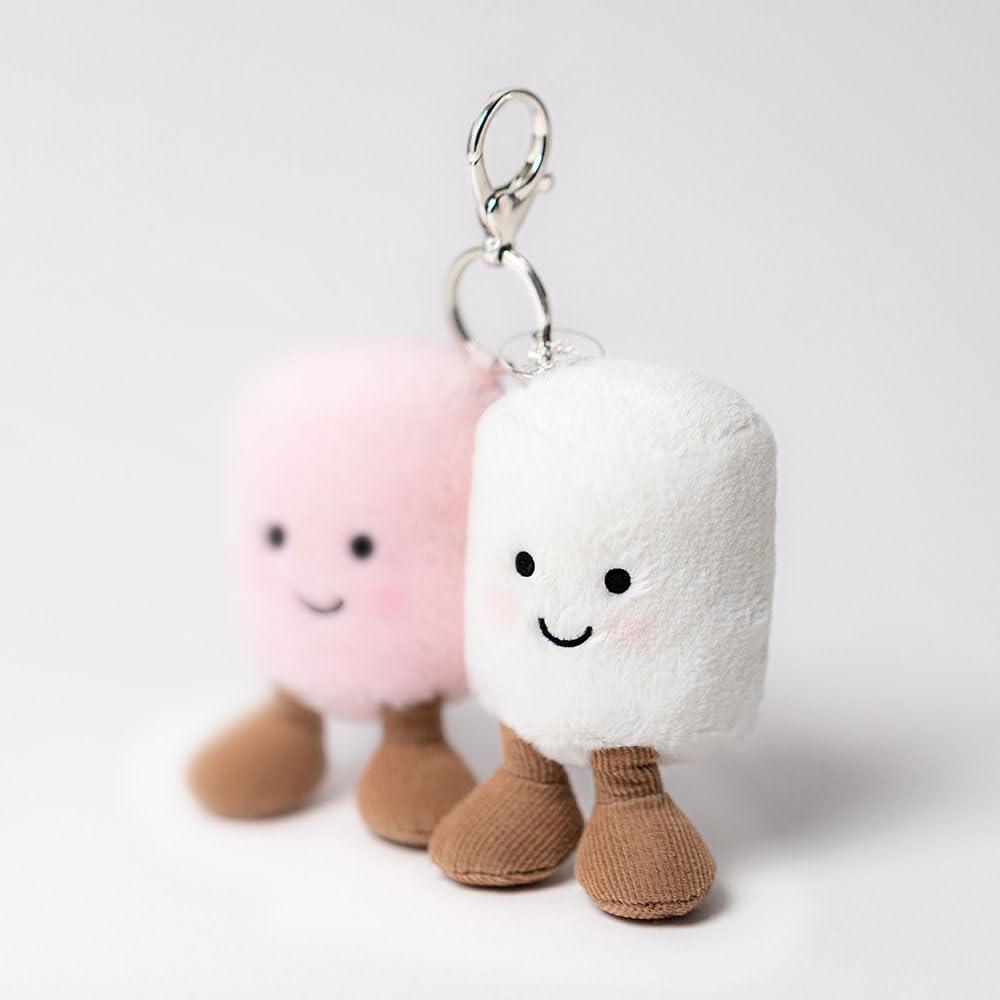 Jellycat Amuseables Pair of Marshmallows Bag Charm, 3.5 inches - Food Plush Keychain - Great Gift Idea - Image 4