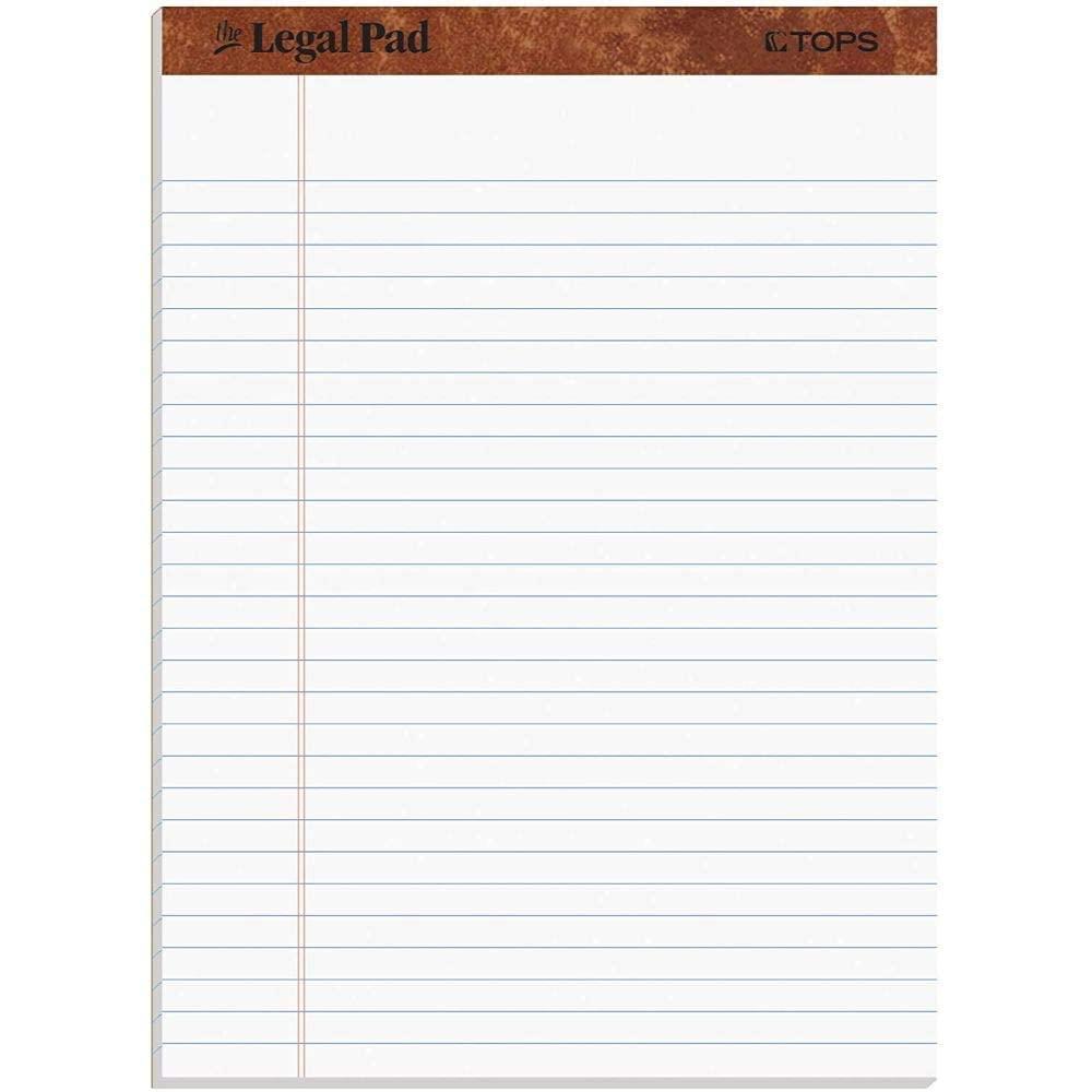 TOPS 8.5 x 11 3/4 Legal Pads, 12 Pack, The Legal Pad Brand, Wide Ruled, White Paper, 50 Sheets Per Writing Pad, Made in the USA (7533) - Image 8