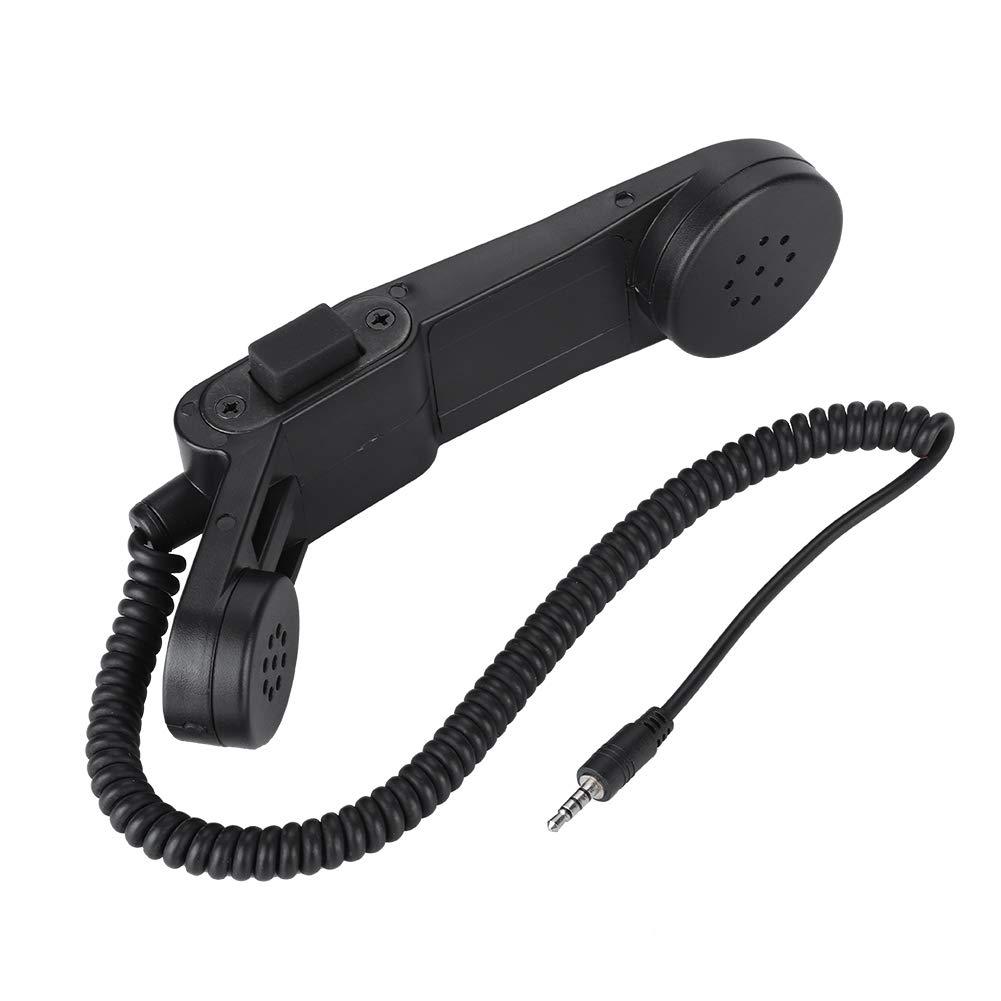 Diyeeni 3.5mm Plug Speaker Mic, Retro Telephone Handset Handheld Speaker Mic HiFi Sound Shoulder, Retro handsets for Cell Phones