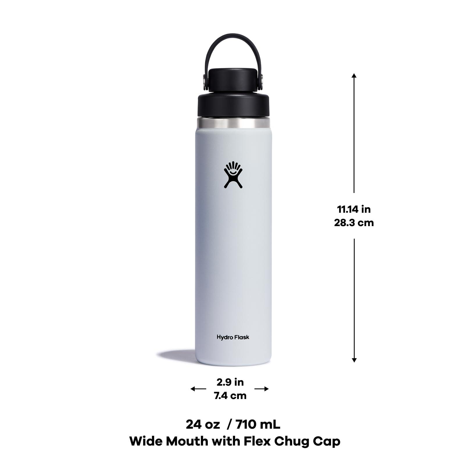 Hydro Flask 24 Oz Wide Mouth Chug Cap Water Bottle - insulated stainless steel with leakproof closeable lid for cold water drinks, sports, travel, car and school in Moonshadow - Image 3