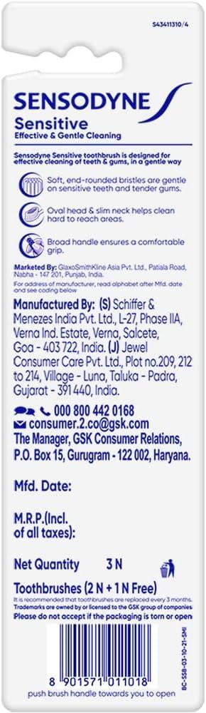 Sensodyne Sensitive Toothbrush Soft Sensitive Teeth, 3 Count (Pack of 2) - Image 2
