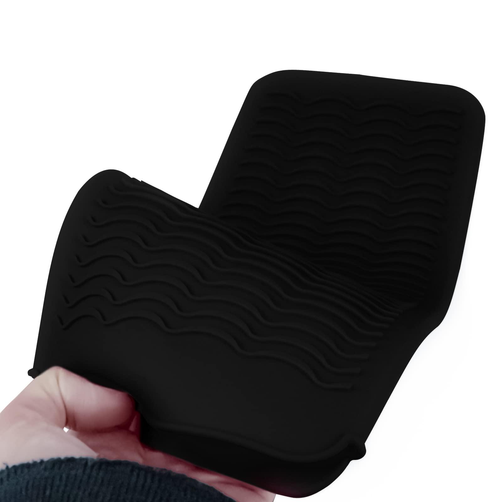 1Pack Silicone Heat Resistant Mat Pouch for Hair Straightener, Curling Iron, Flat Iron and Hot Hair Tools Black - Image 4