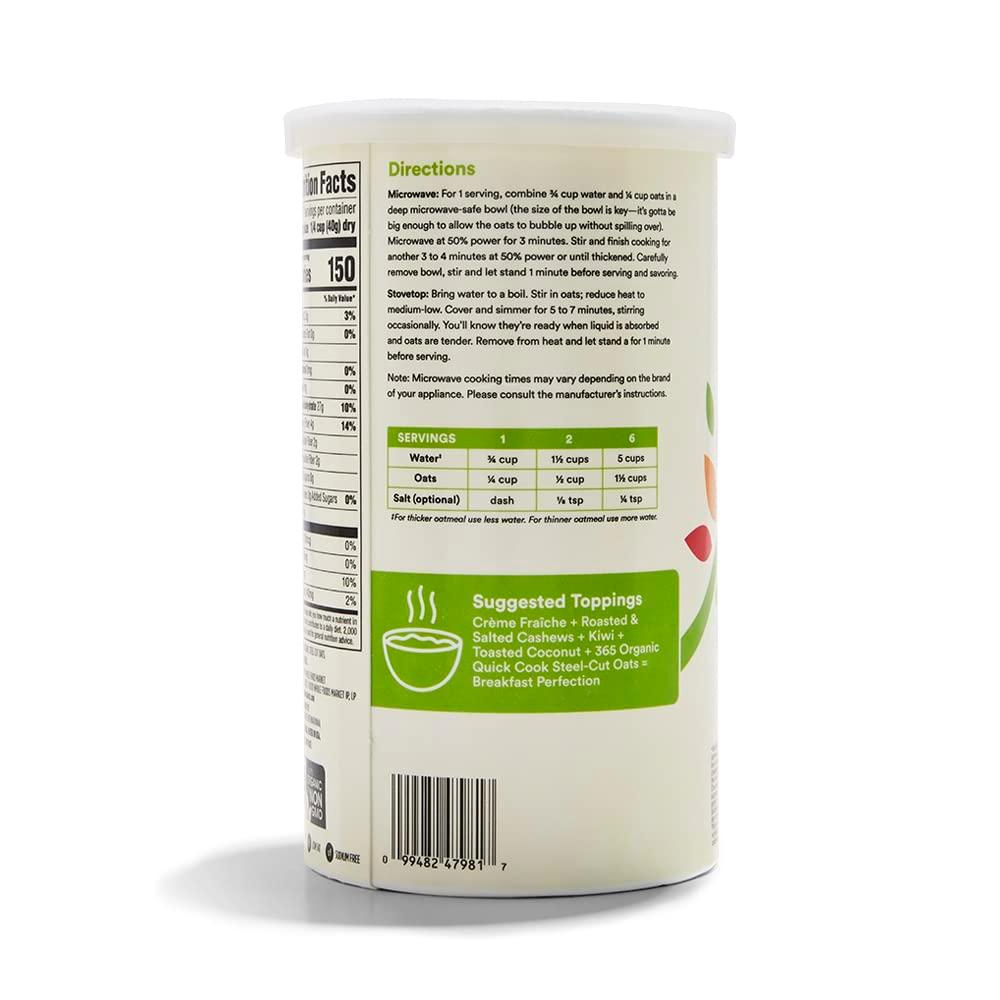 365 by Whole Foods Market, Organic Quick Cook Steel Cut Oats, 24 Ounce - Image 3