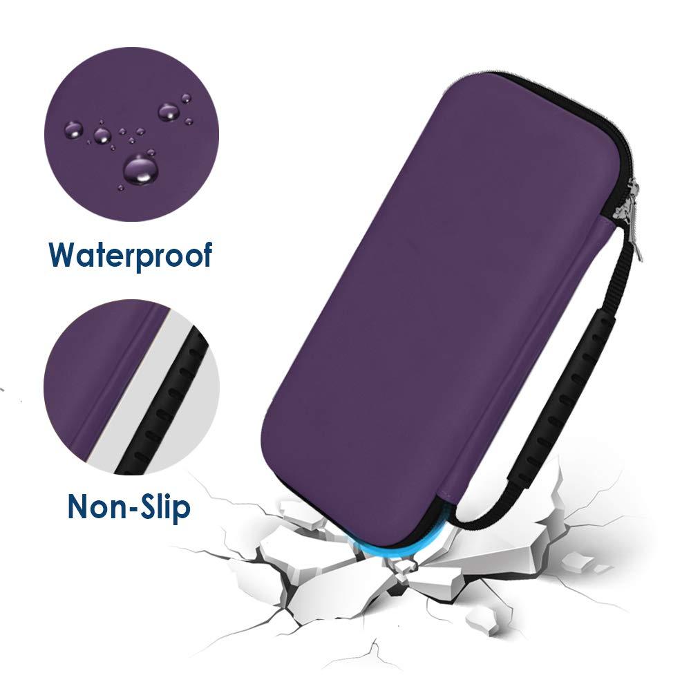 Simpeak Accessories Case Compatible with Switch Lite, Travel Carrying Case Hard Shell Storage Bag for Console and Accessories, with Tempered Glass and Silicone Protective Case for Boys Girls Purple - Image 2