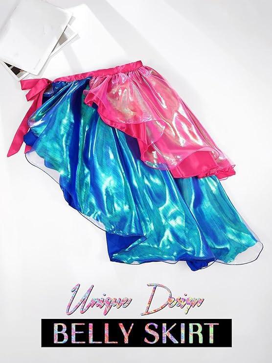 TWINKLEDE Shiny Fariy Bustle Tie on Belly Dance Skirt Maxi Hip Scarf Latin Festival Party Costume for Adult Girls - Image 2