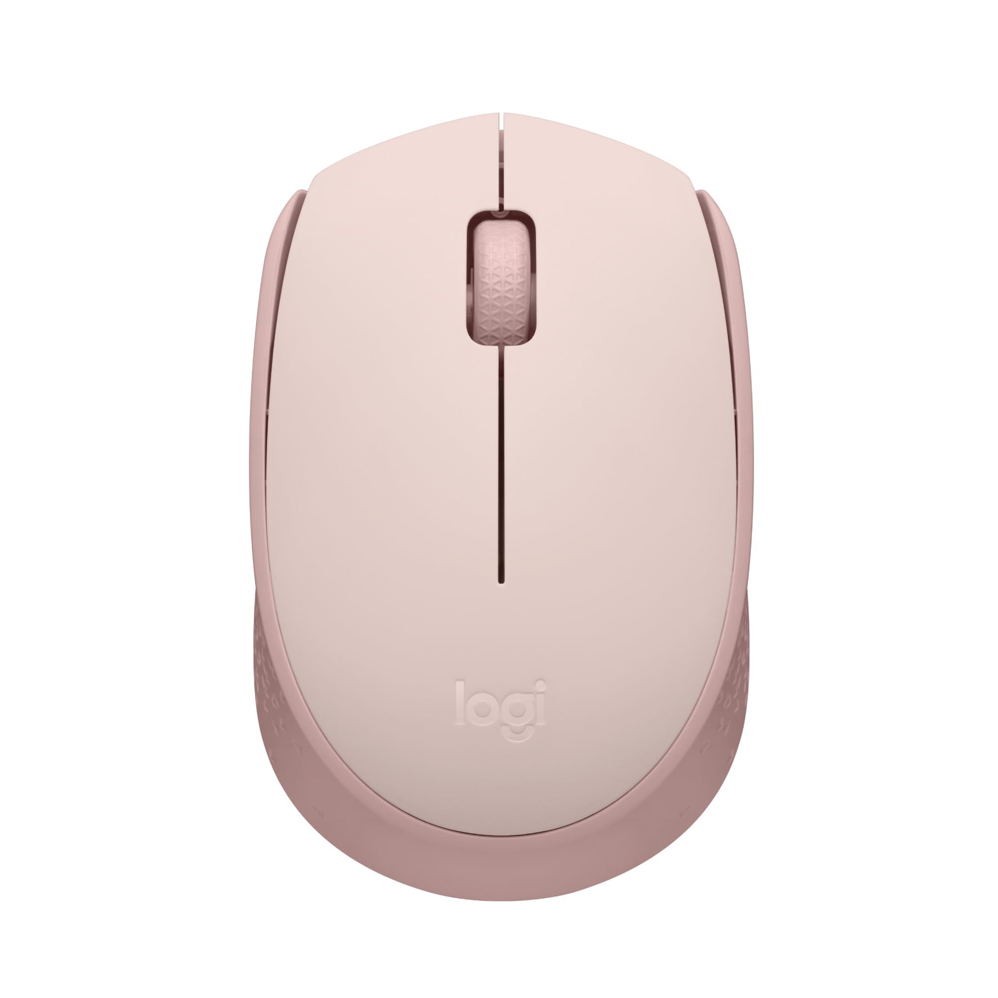 Logitech M170 Wireless Mouse for PC, Mac, Laptop, 2.4 GHz with USB Mini Receiver, Optical Tracking, 12-Months Battery Life, Ambidextrous - Rose (Renewed)