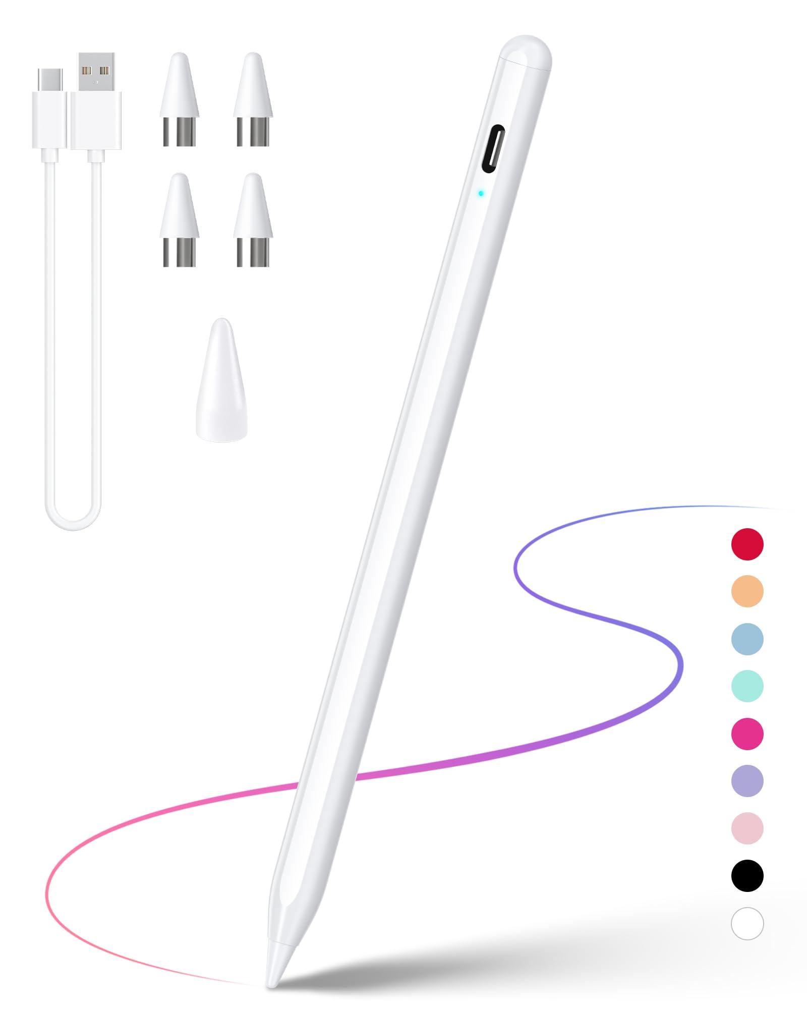 Stylus Pen, Active Stylus Pen Compatible for iOS and Android Touchscreens/Phones, Rechargeable Stylus Pen with Dual Touch Screen, Stylus Pencil for A-pple/Android/Tablet, 16.5CM,White