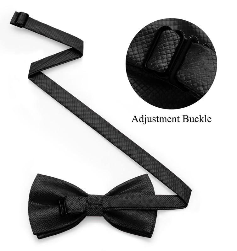 MAGE MALE Men’s Classic Solid Pre-tied Bow Tie for Wedding,Formal Tuxedo Adjustable Neck Bowtie - Image 2